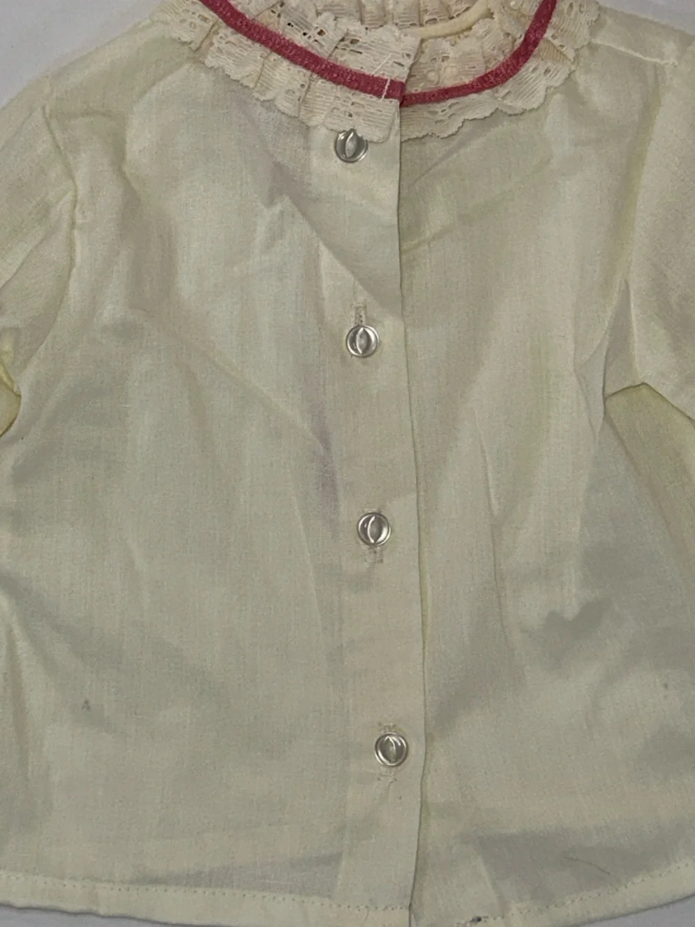 Vintage Carters Baby Blouse Size 12 Months Made in USA Lace Collar Top